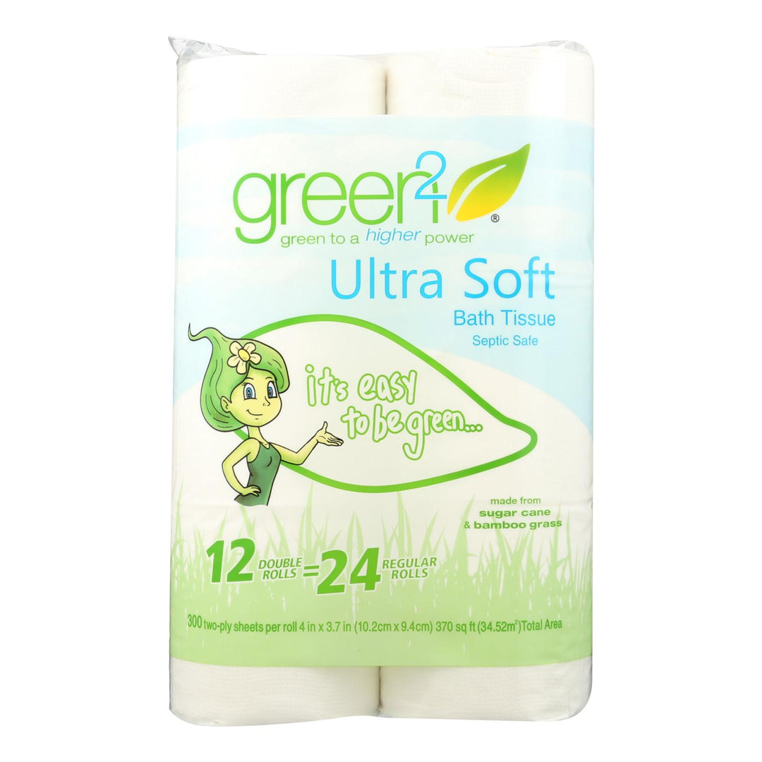 Green 2 Ultra Soft Bath Tissue - Case Of 8 - 12 Pk - Maras Green